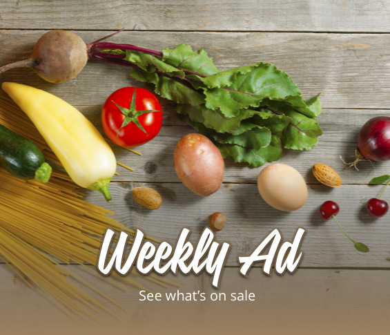 produce on a wooden background